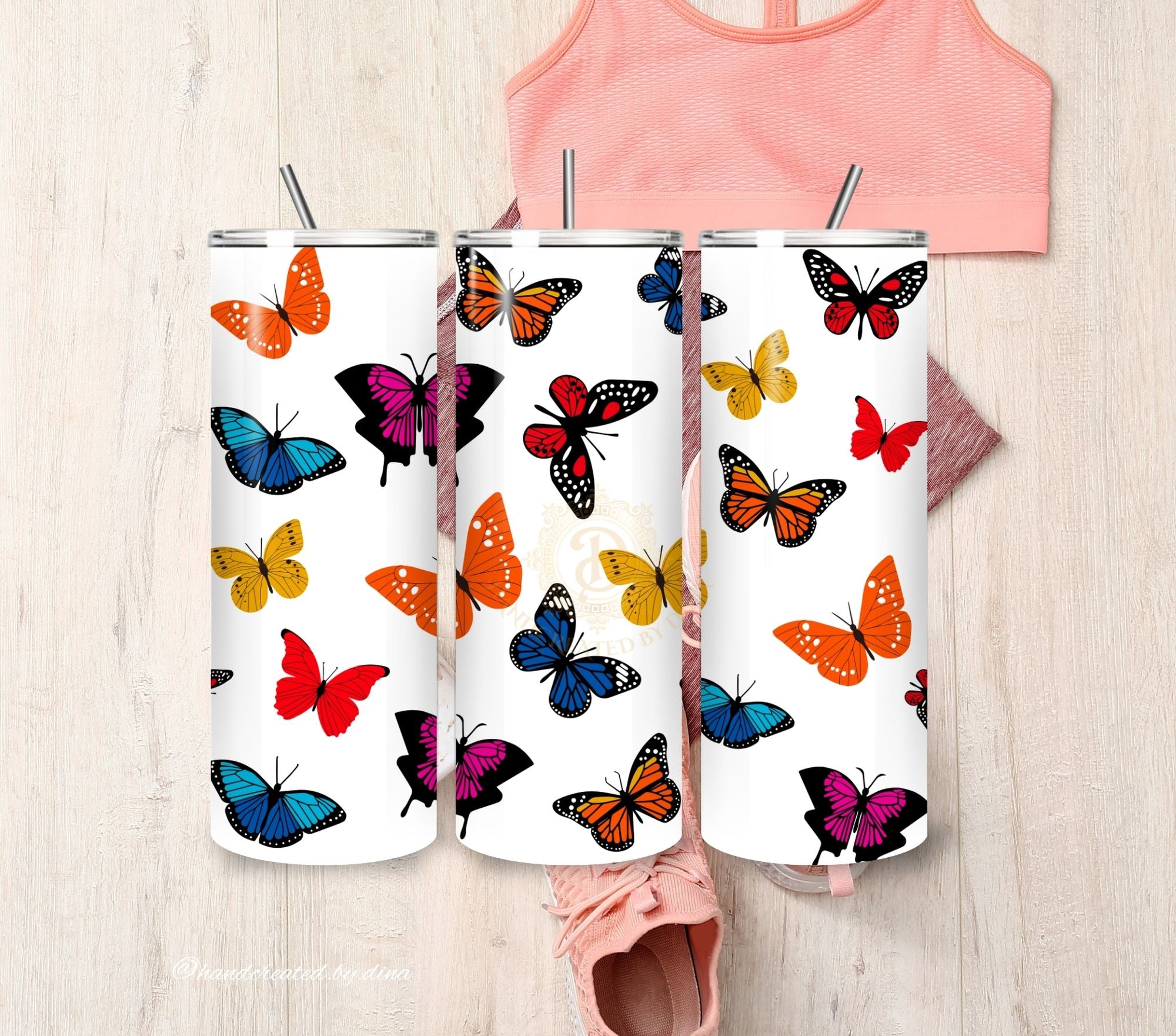 Butterfly Stainless Steel Tumbler, Durable Water Bottle for Everyday Hydration, Unique Gift Idea for Outdoor Adventurers