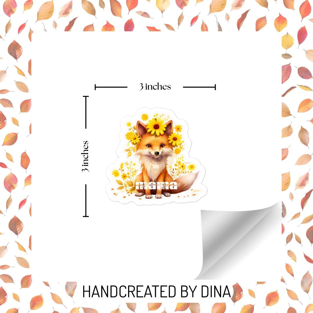 Foxy Mama Bubble-free Sticker, Durable Vinyl Sticker Ideal for Laptops