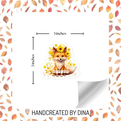 Foxy Mama Bubble-free Sticker, Durable Vinyl Sticker Ideal for Laptops