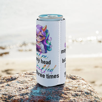 I May Be Calm Can Cooler, Drink Insulator, Beverage Chiller, Travel Drink Holder, Camping Gear, Outdoor Picnic, Tailgating Essential