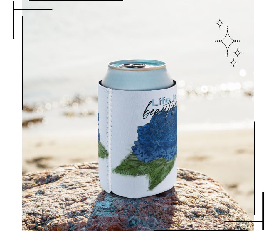 Rose Slim Can Cooler, Tall Drink Holder, Insulated Beverage Sleeve, Party Essential, Great For Events, Drink Keeper