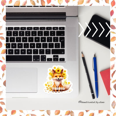 Foxy Mama Bubble-free Sticker, Durable Vinyl Sticker Ideal for Laptops