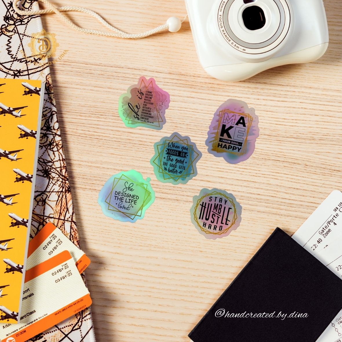 Holographic Affirmation Sticker Set 1, Durable Vinyl Notebook Sticker Set Perfect for Crafting