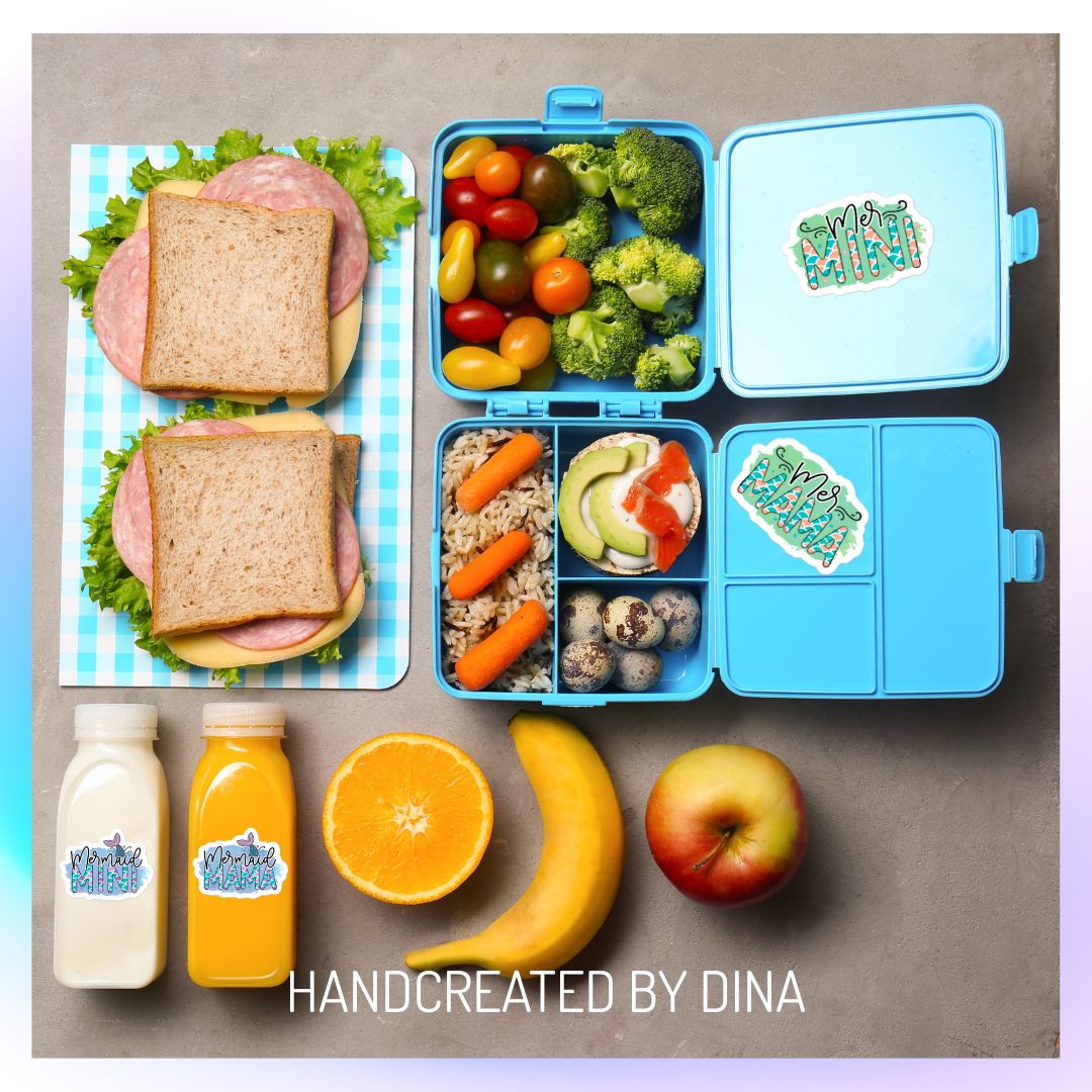 Mini Mermaid Kiss Cut Stickers, Bubble Free Vinyl Stickers Perfect for Kids Drink Bottles