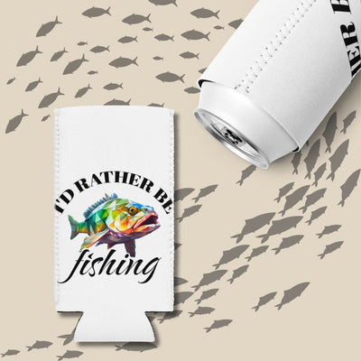 Fishing Can Cooler, Insulated Beer Holder, Slim Line Beverage Cooler Perfect For Her, Great For Him