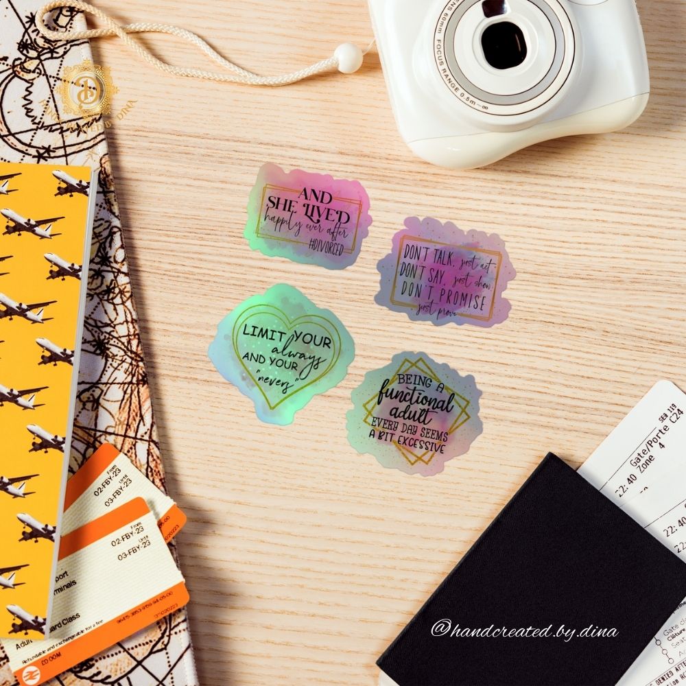 Holographic Affirmation Sticker Set 2, Notebook Sticker Set Perfect for Decorating