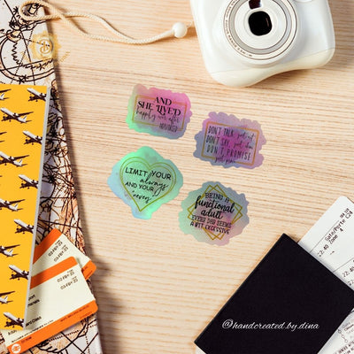Holographic Affirmation Sticker Set 2, Notebook Sticker Set Perfect for Decorating