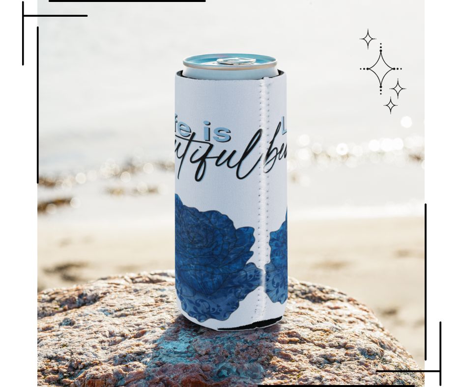 Rose Slim Can Cooler, Tall Drink Holder, Insulated Beverage Sleeve, Party Essential, Great For Events, Drink Keeper