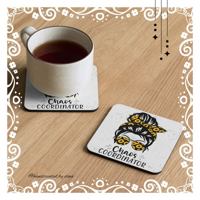 Cork-back coaster set with Girl Print, Perfect Drink Coaster, Eco-Friendly Durable Coaster, Drink Accessory, Table Drink Protector