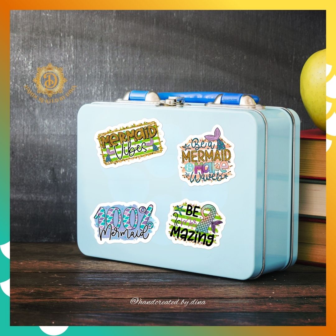 Sassy Bubble-free Stickers, Mermaid Stickers for Laptop Ideal for Drink Bottles