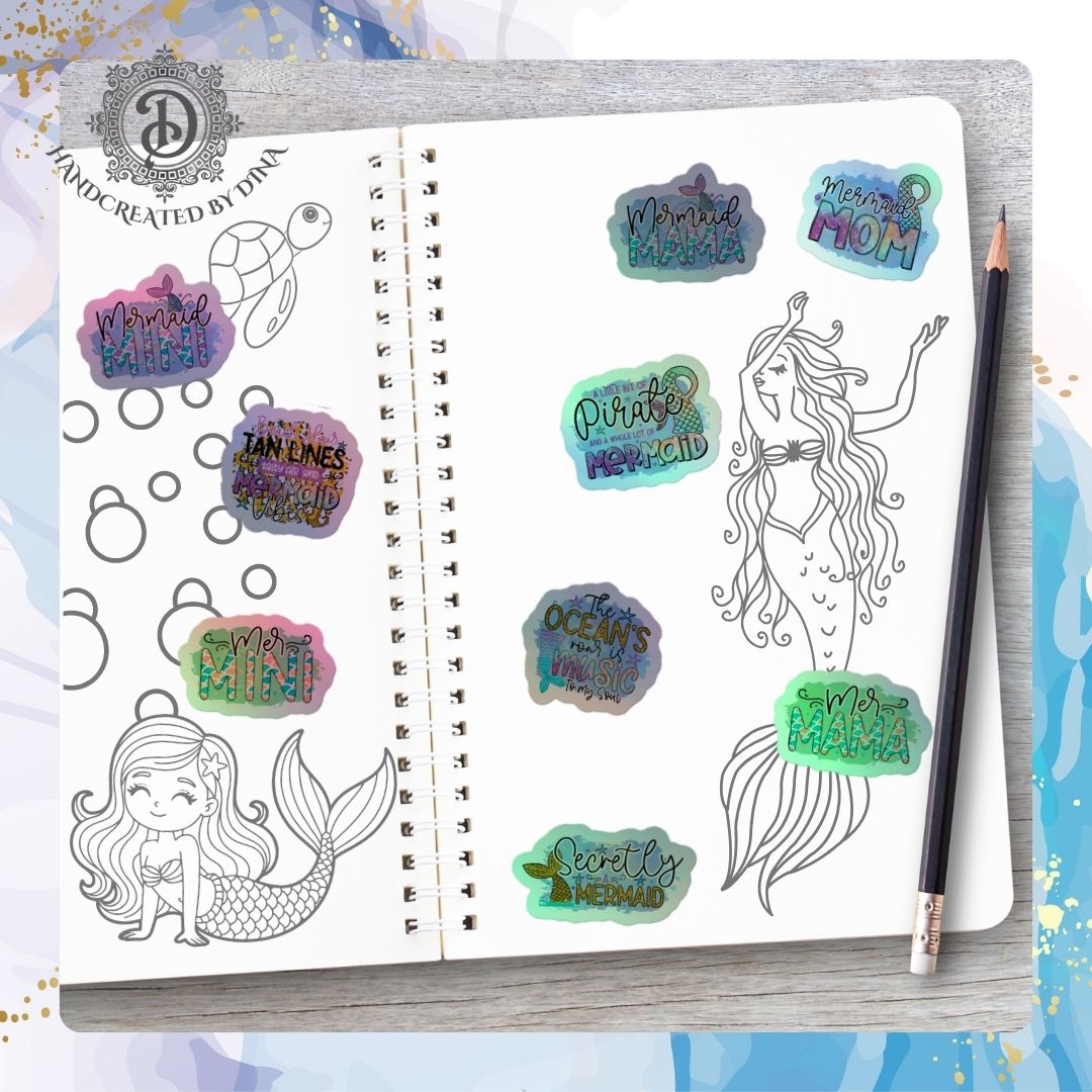 Holographic Mermaid Sticker Set 1
