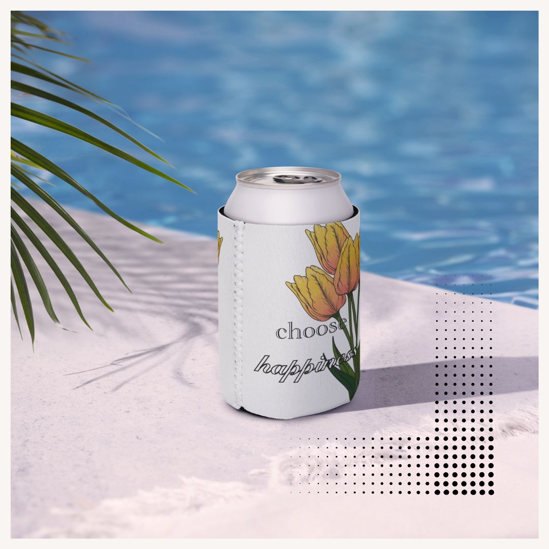 Stylish Tulip Neoprene Beverage Sleeve for Keeping Drinks Cold, Great Gift for Picnics and Tailgating Celebrations.