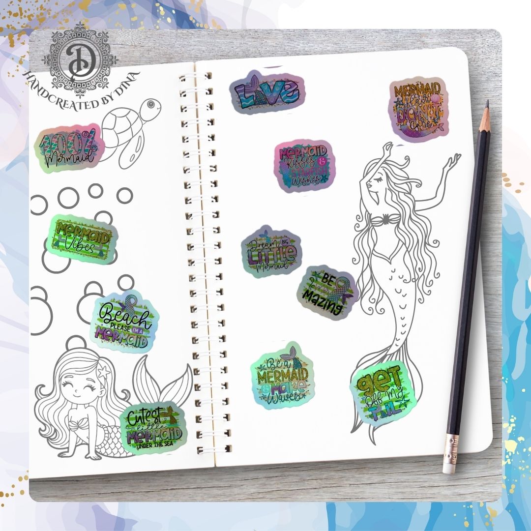 Holographic Mermaid Stickers Set 2