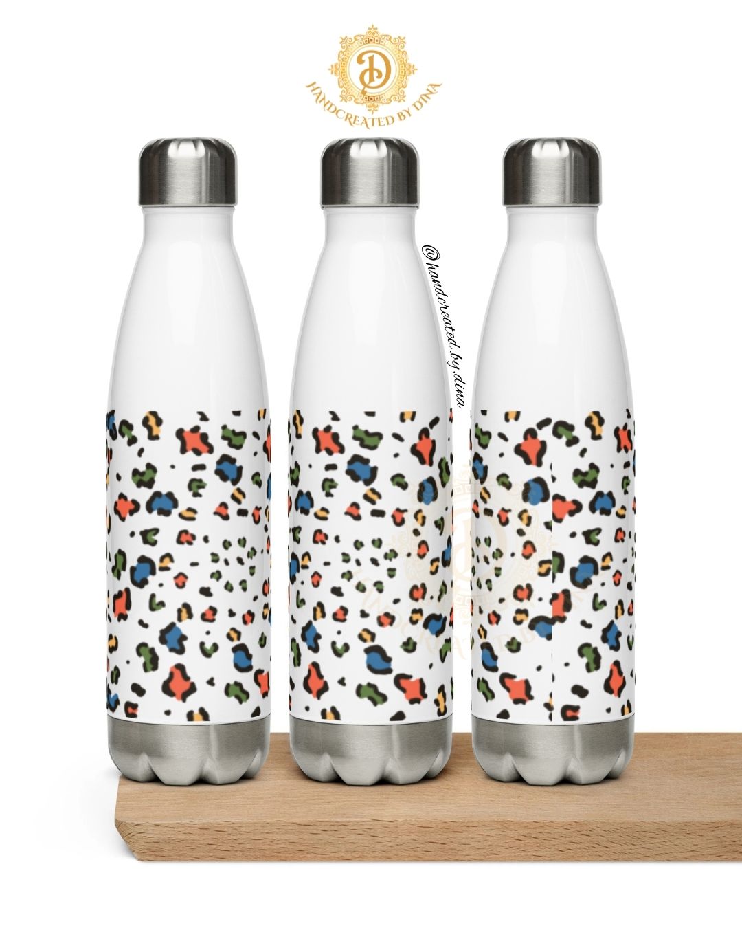 Leopard Print Stainless Steel Water Bottle, Stylish Reusable Drinkware for Daily Hydration, Great Gift for Eco-Conscious Friends