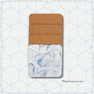Marbled Cork-Back Coaster Collection, Eco-Friendly Drink Coasters to Protect Surfaces, Great Gift for Newlyweds or Friends