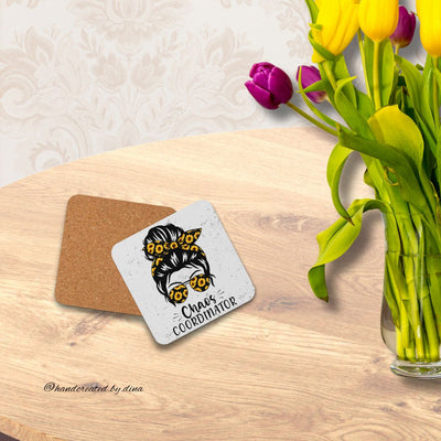 Cork-back coaster set with Girl Print, Perfect Drink Coaster, Eco-Friendly Durable Coaster, Drink Accessory, Table Drink Protector