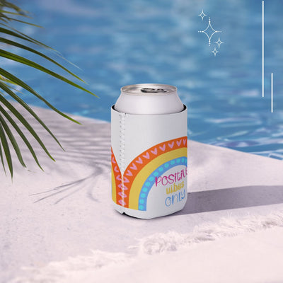 Positive Rainbow Drink Can Cooler, Insulated Can Holder, Beer Sleeve, Beverage Koozie, Picnic Accessory, Tailgate Drink Holder, Summer Essential