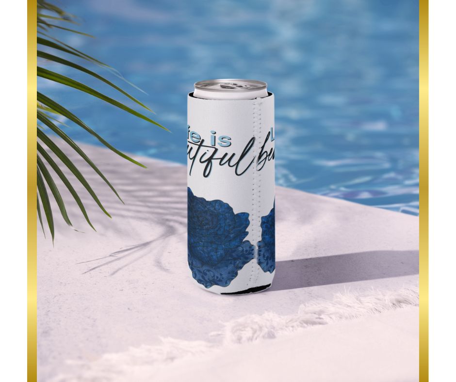 Rose Slim Can Cooler, Tall Drink Holder, Insulated Beverage Sleeve, Party Essential, Great For Events, Drink Keeper