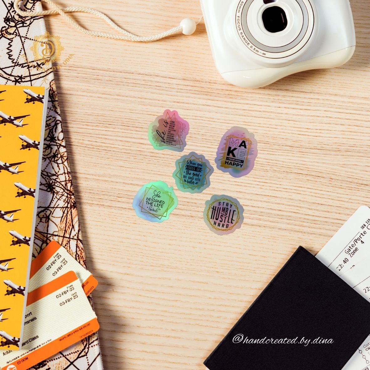 Holographic Affirmation Sticker Set 1, Durable Vinyl Notebook Sticker Set Perfect for Crafting