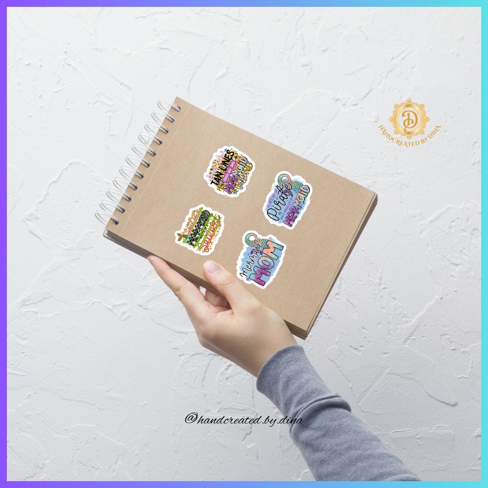 Bubble-free Mermaid Mom Stickers, Mermaid Stickers for Notebooks—Great for Crafting