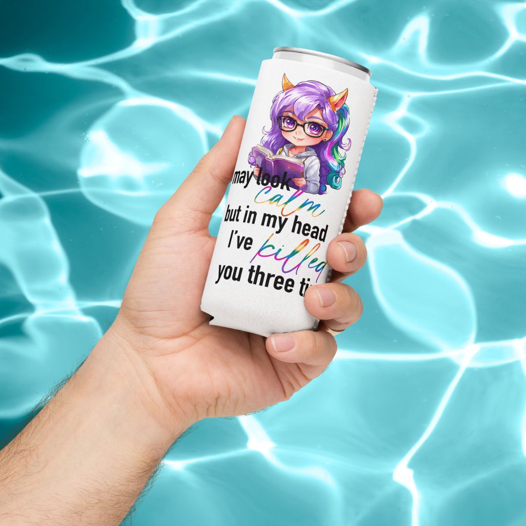 I May Be Calm Can Cooler, Drink Insulator, Beverage Chiller, Travel Drink Holder, Camping Gear, Outdoor Picnic, Tailgating Essential