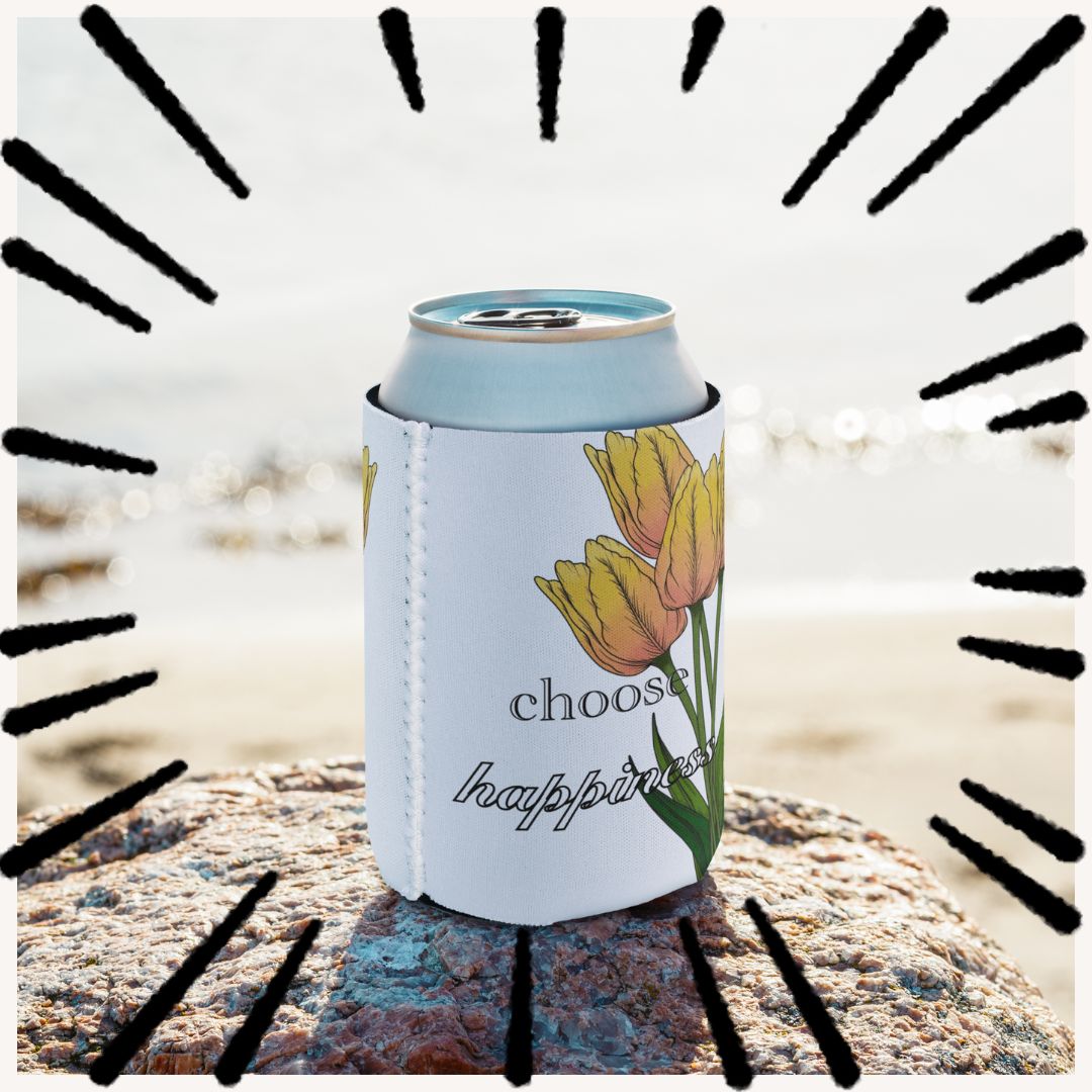 Stylish Tulip Neoprene Beverage Sleeve for Keeping Drinks Cold, Great Gift for Picnics and Tailgating Celebrations.