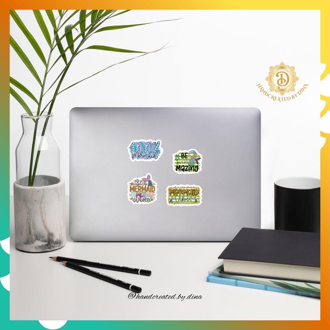 Sassy Bubble-free Stickers, Mermaid Stickers for Laptop Ideal for Drink Bottles