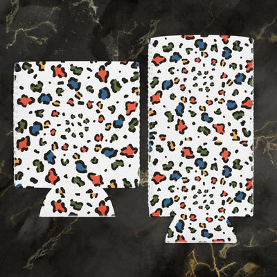 Leopard Print Can Cooler Sleeve, Stylish Beverage Holder for BBQs and Parties, Great Gift Idea for Friends and Family