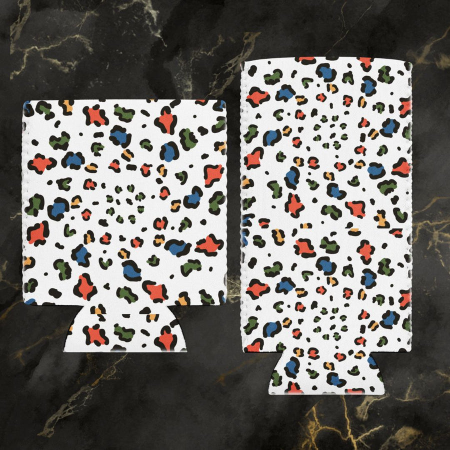 Leopard Print Can Cooler Sleeve, Stylish Beverage Holder for BBQs and Parties, Great Gift Idea for Friends and Family