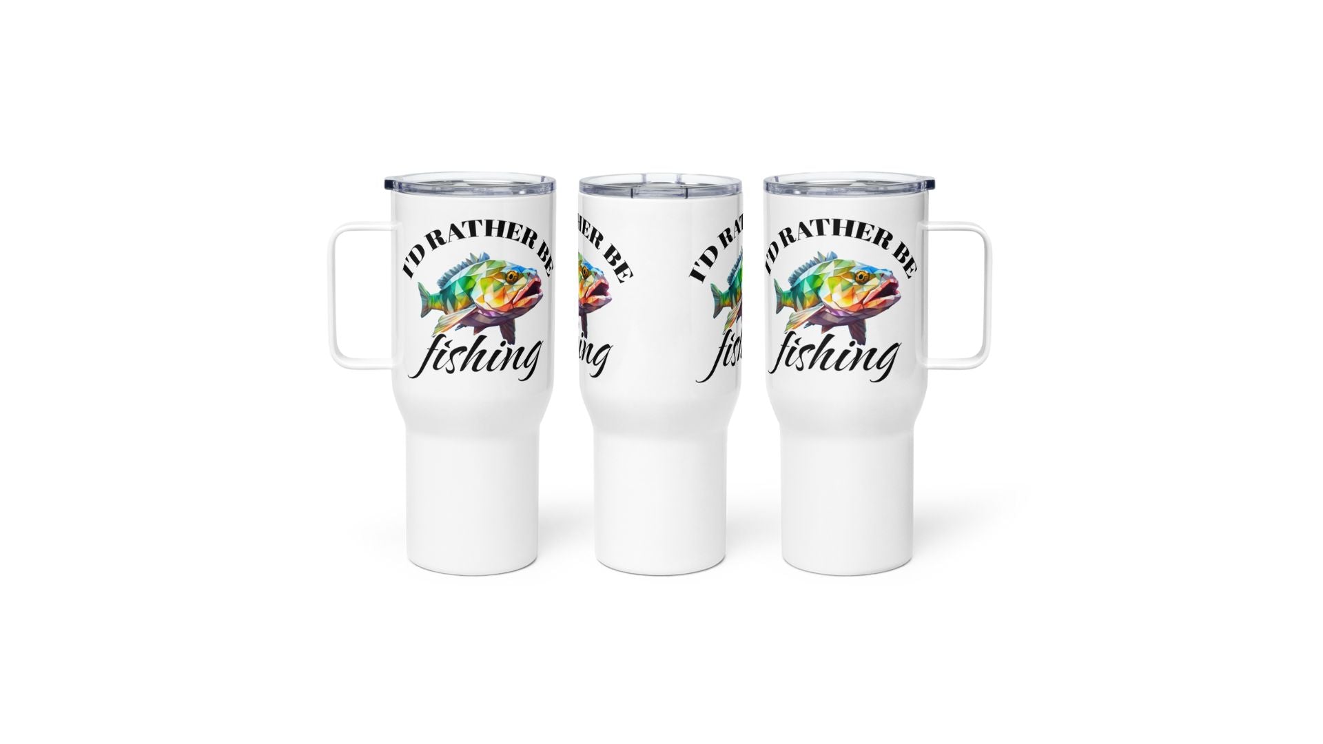 Fishing Travel Mug with a Handle, Stainless Steel Insulated Travel Mug for Hydration Enthusiasts, Ideal Gift for Travel Enthusiasts