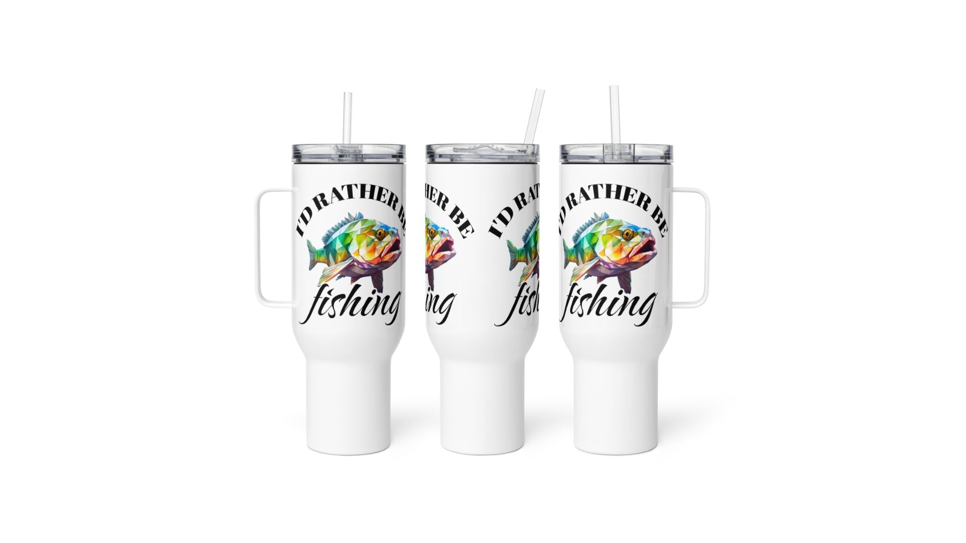 Fishing Travel Mug with a Handle, Stainless Steel Insulated Travel Mug for Hydration Enthusiasts, Ideal Gift for Travel Enthusiasts