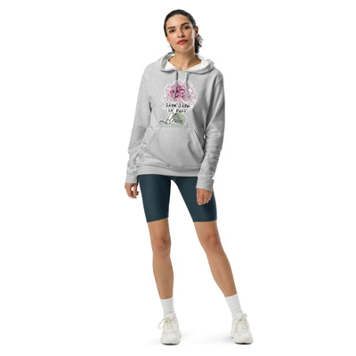 Adidas Floral Print Hoodie Fleece Sweatshirt, Cozy Activewear, Unisex Attire, Warm Loungewear, Sporty Casual Hoodie