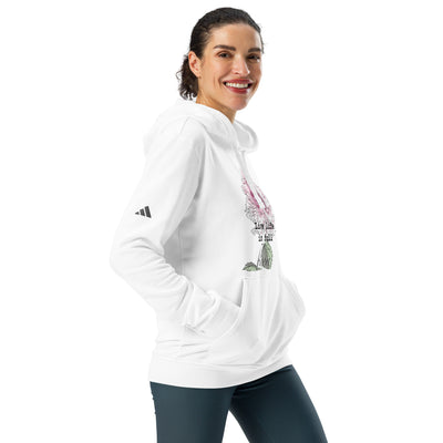 Adidas Floral Print Hoodie Fleece Sweatshirt, Cozy Activewear, Unisex Attire, Warm Loungewear, Sporty Casual Hoodie