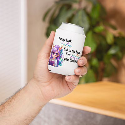 I May Be Calm Can Cooler, Drink Insulator, Beverage Chiller, Travel Drink Holder, Camping Gear, Outdoor Picnic, Tailgating Essential