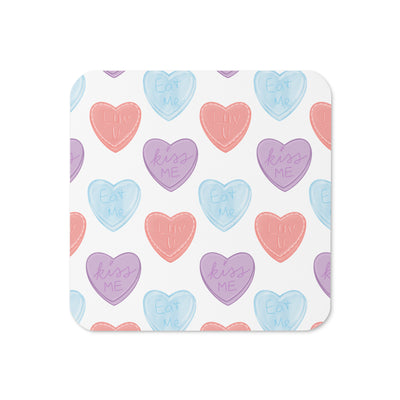 Candy Cork-Back Coaster, Coffee Coaster, Durable Coaster, Desk Accessory, Dining Decor, New Home Gift