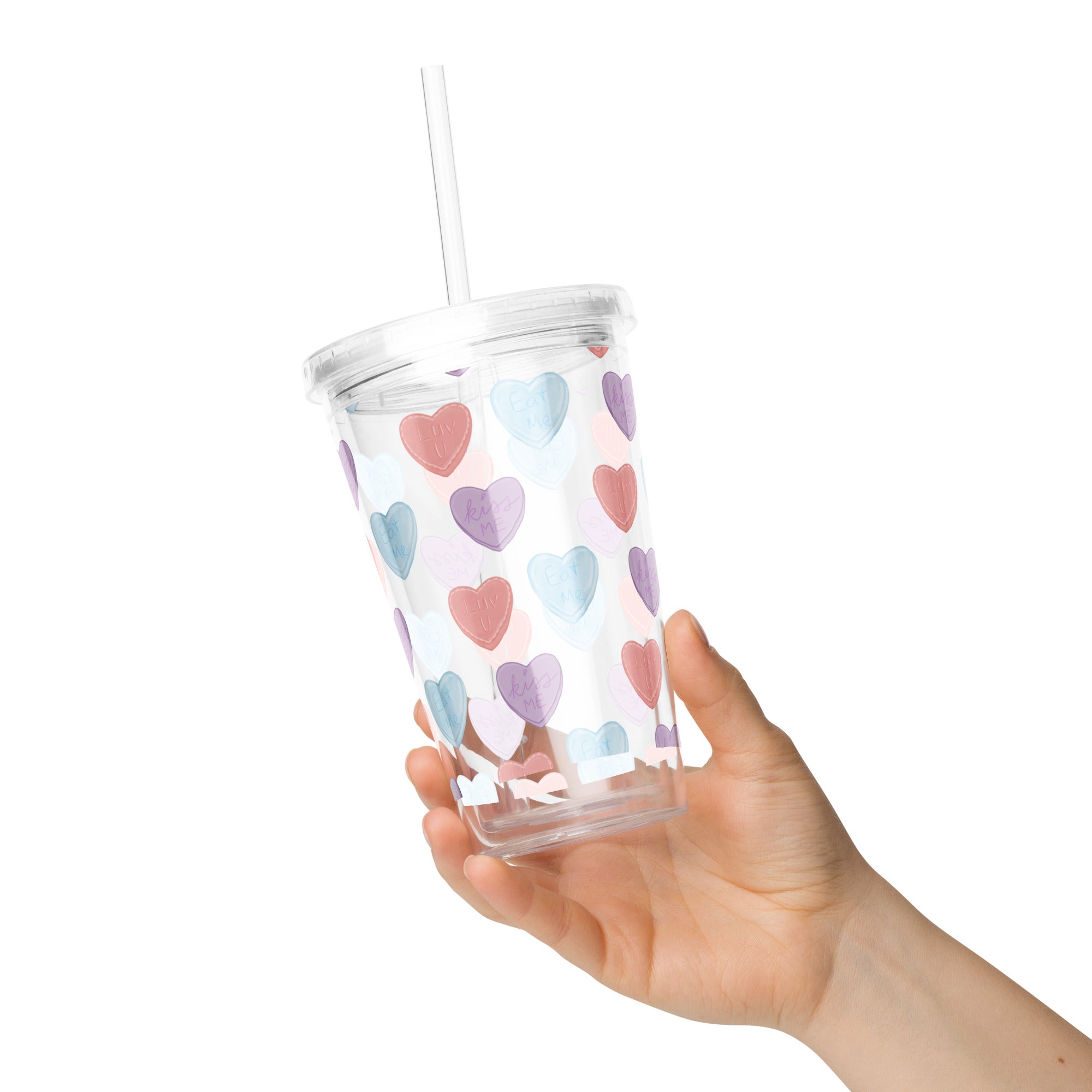Transparent Plastic Candy Tumbler, Spill-Proof Cup, Clear Travel Mug, Reusable Drink Container, Eco-Friendly Tumbler, Gift
