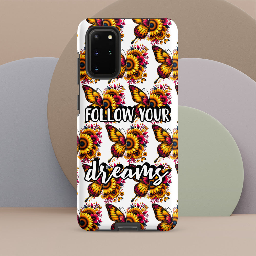 Floralfly (Yellow) Tough Case for Samsung, Durable Phone Case, Samsung Protective Cover, Shockproof Samsung