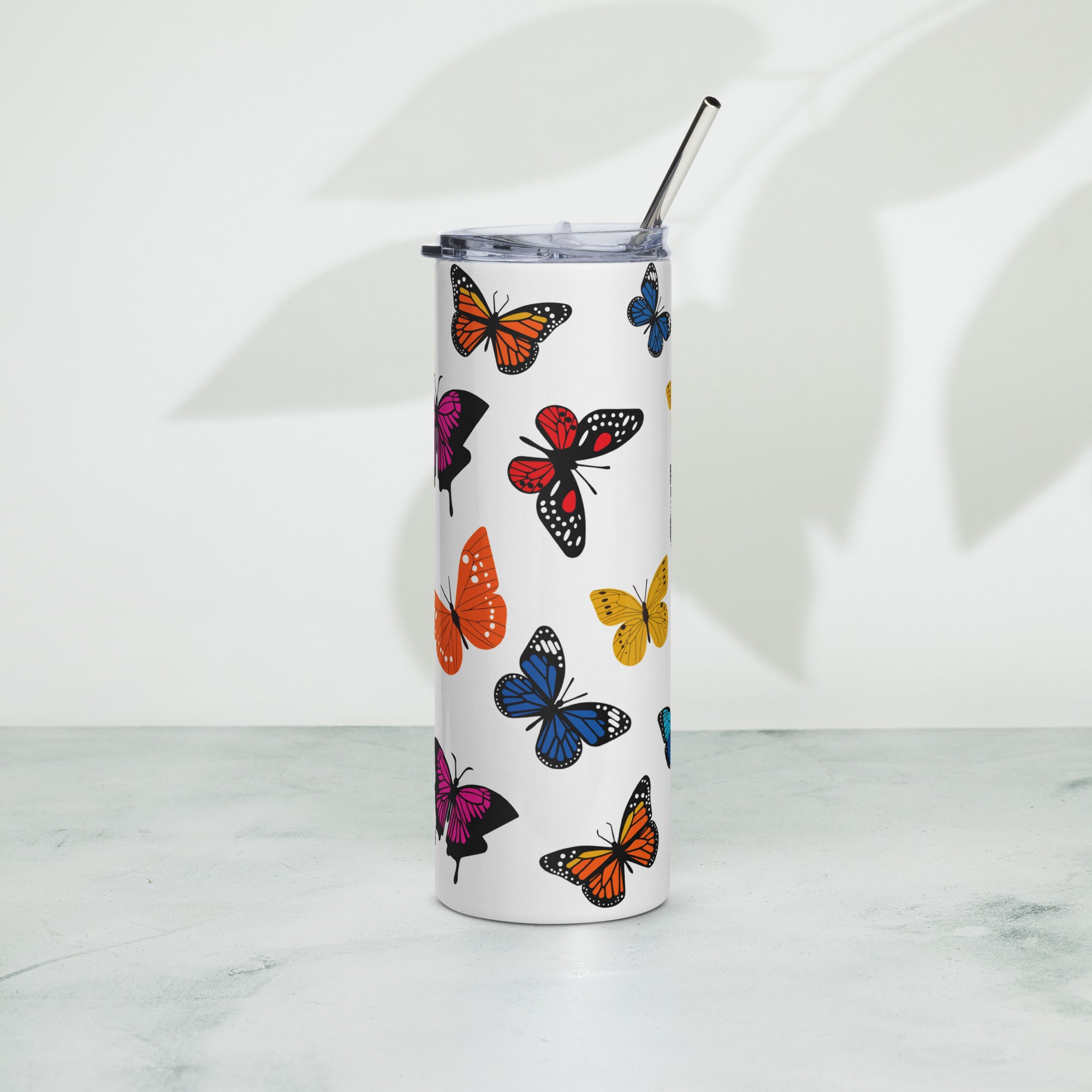 Butterfly Stainless Steel Tumbler, Durable Water Bottle for Everyday Hydration, Unique Gift Idea for Outdoor Adventurers