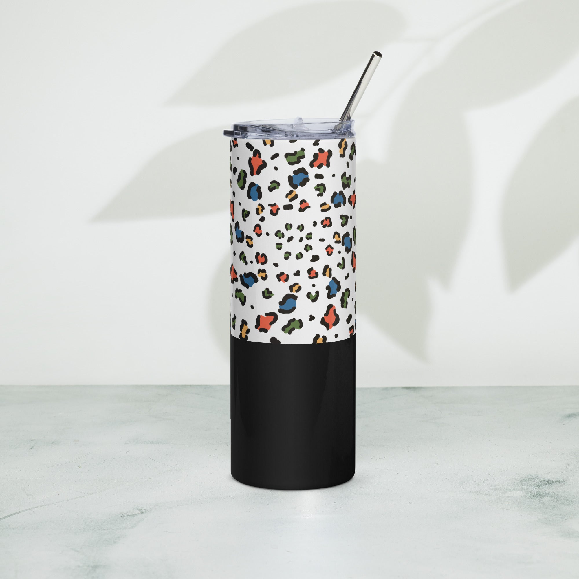 Leopard Print Stainless Steel Tumbler, Eco-Friendly Stylish Drinkware for Everyday Use