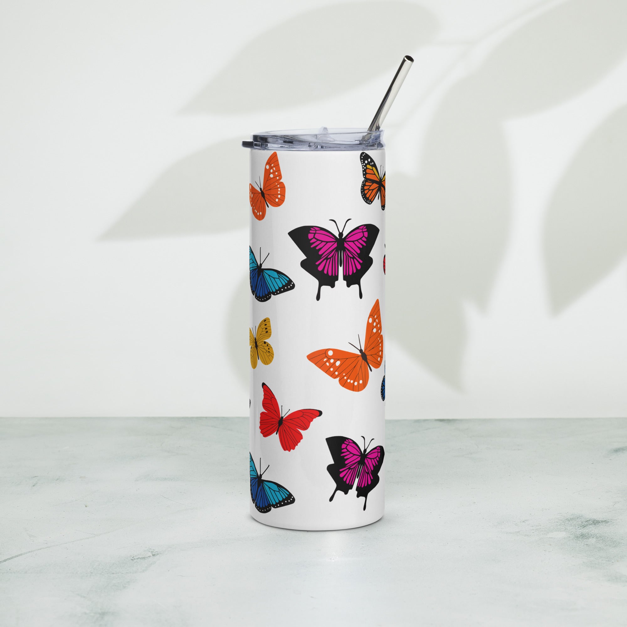 Butterfly Stainless Steel Tumbler, Durable Water Bottle for Everyday Hydration, Unique Gift Idea for Outdoor Adventurers