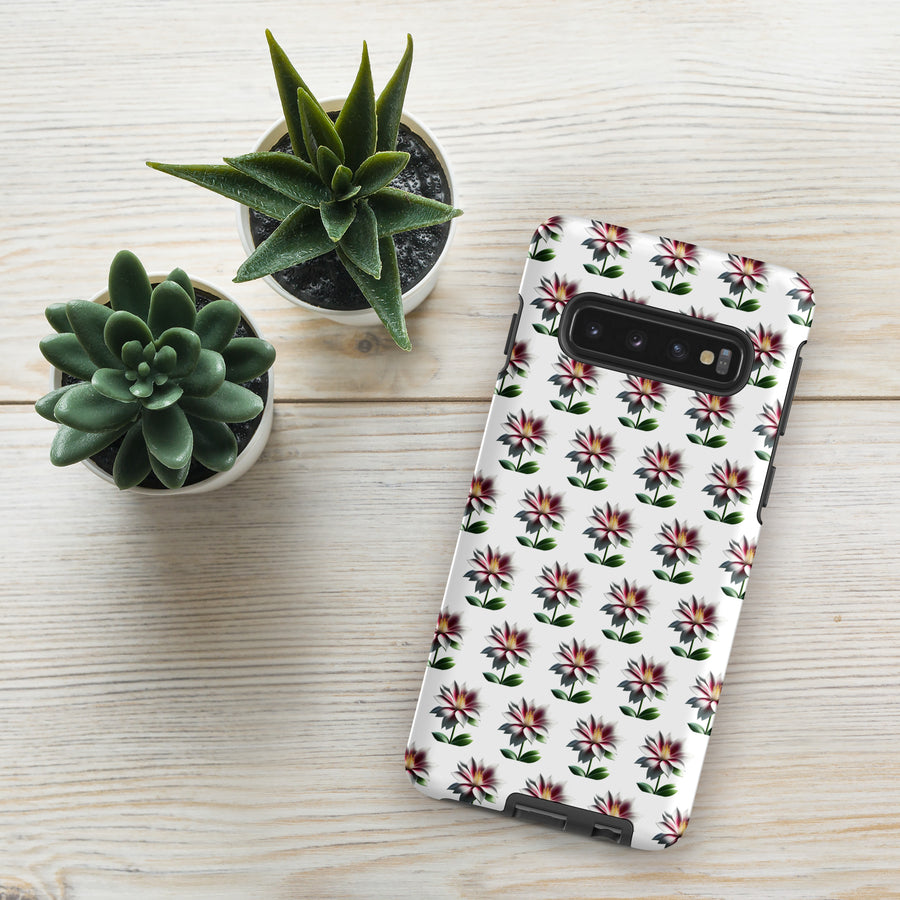Tough Floral Case for Samsung, Durable Phone Case, Samsung Protective Cover, Shockproof Samsung Case, Samsung Galaxy Case