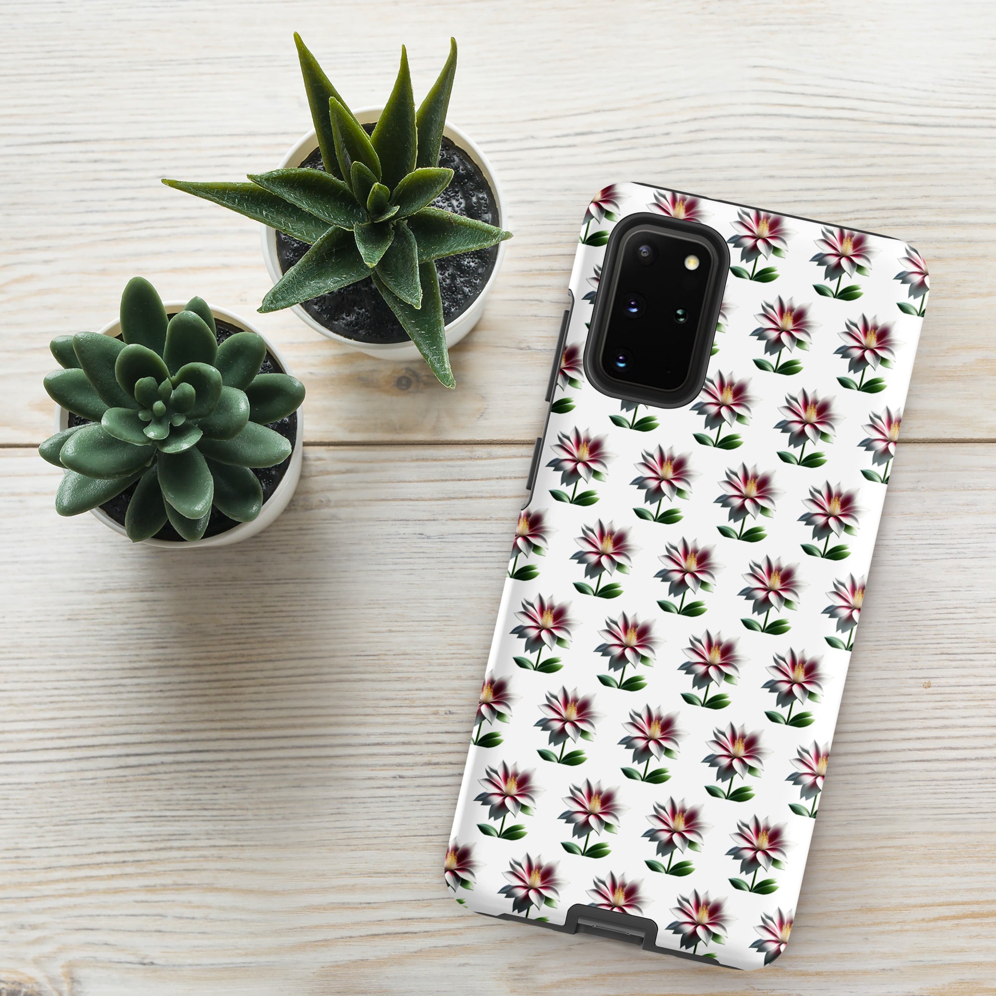 Tough Floral Case for Samsung, Durable Phone Case, Samsung Protective Cover, Shockproof Samsung Case, Samsung Galaxy Case
