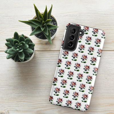 Tough Floral Case for Samsung, Durable Phone Case, Samsung Protective Cover, Shockproof Samsung Case, Samsung Galaxy Case