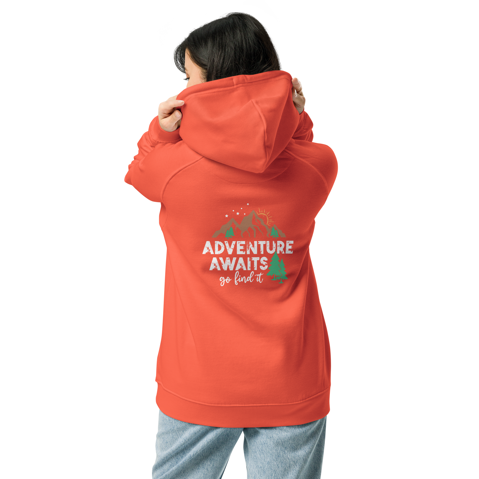 Adventure Awaits Unisex Eco Raglan Hoodie