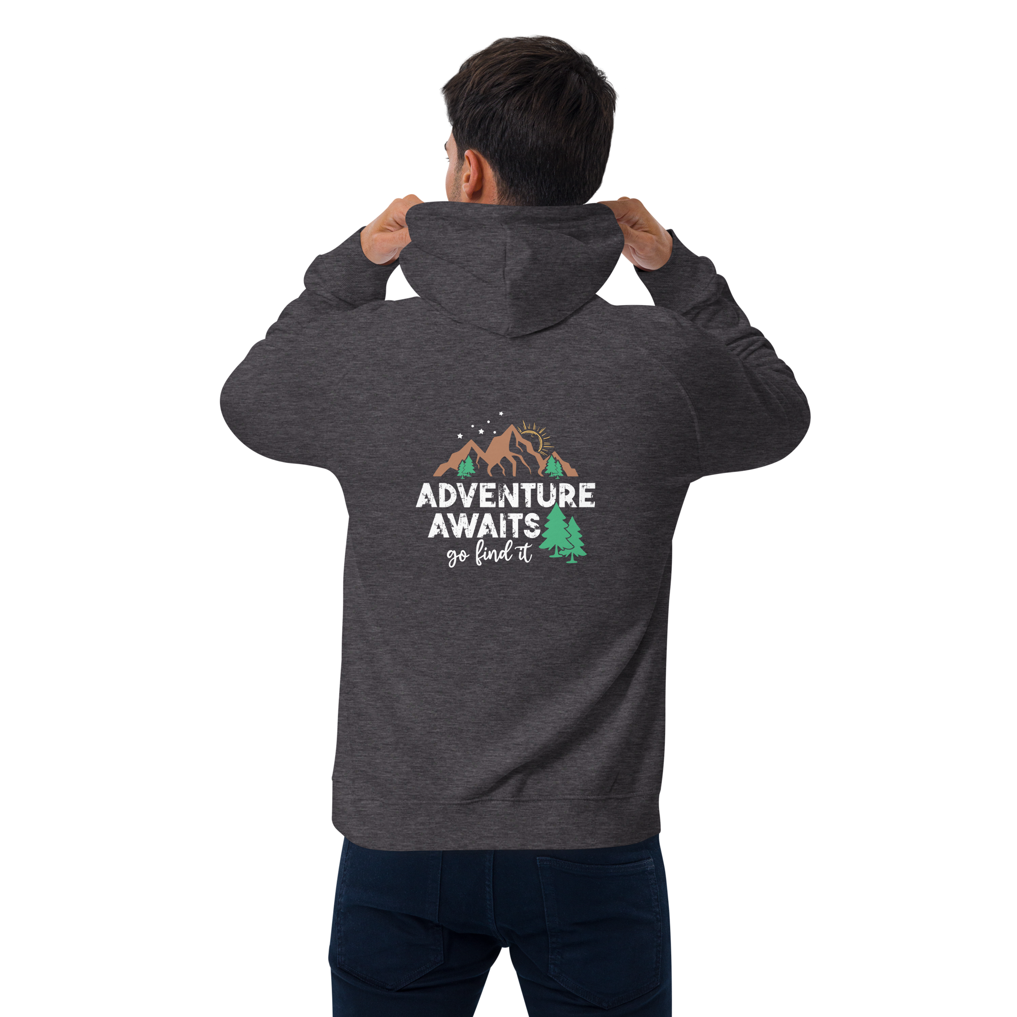 Adventure Awaits Unisex Eco Raglan Hoodie