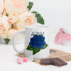 White Glossy Mug with Rose Design, Ceramic Coffee Mug, Customisable Mug, Tea Mug, Personalised Mug, Gift For Coffee Lovers