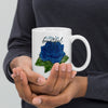 White Glossy Mug with Rose Design, Ceramic Coffee Mug, Customisable Mug, Tea Mug, Personalised Mug, Gift For Coffee Lovers