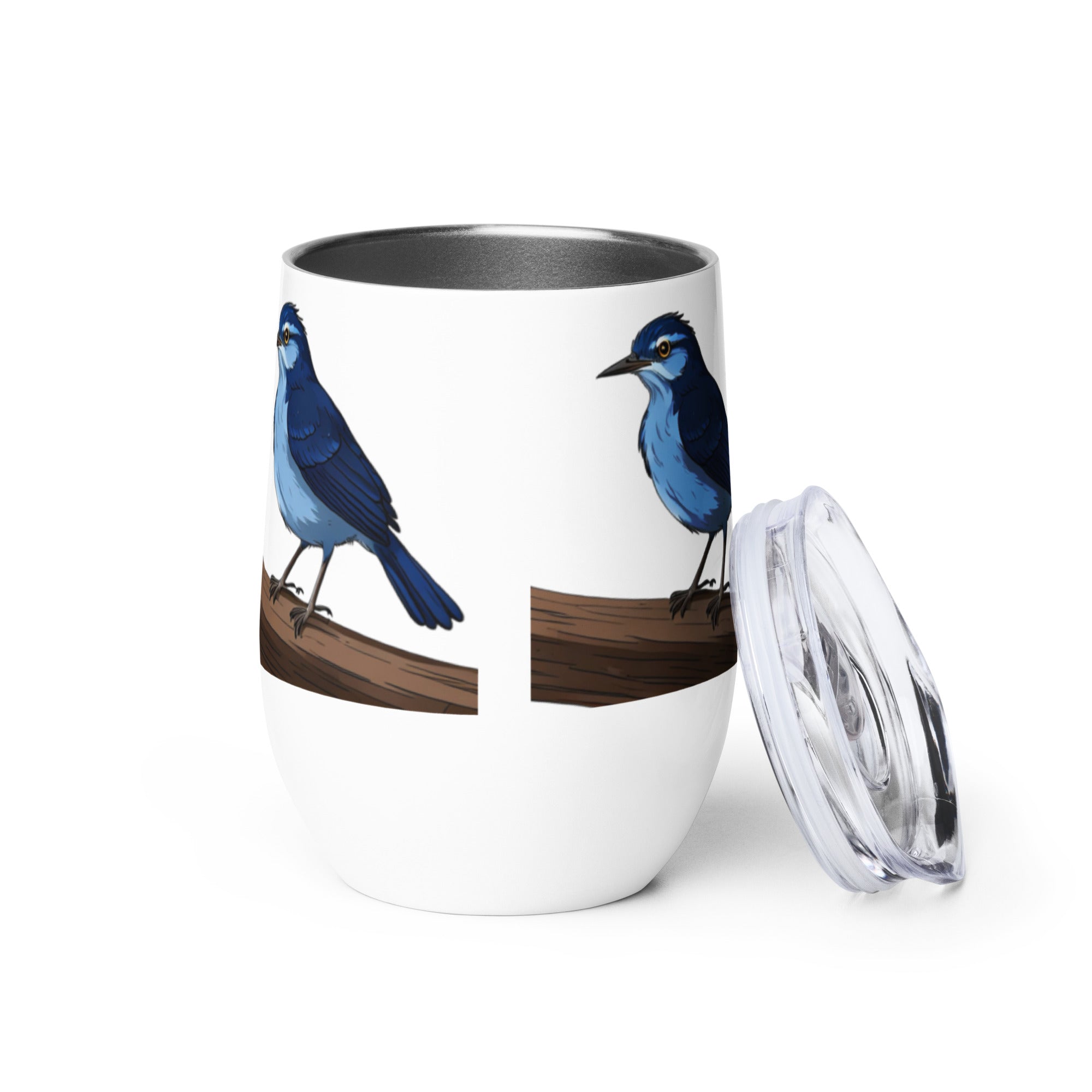 Bird Wine Tumbler for Her, Custom Insulated Cup, Personalised Wine Glass, Outdoor Drinkware, Wine Lover Gift