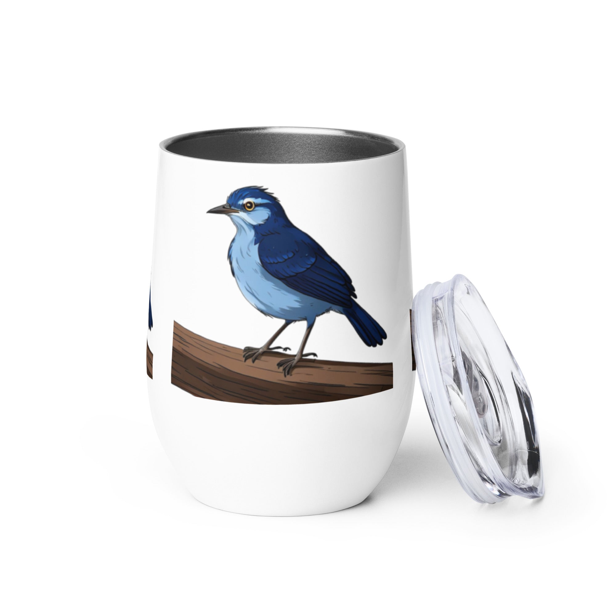 Bird Wine Tumbler for Her, Custom Insulated Cup, Personalised Wine Glass, Outdoor Drinkware, Wine Lover Gift