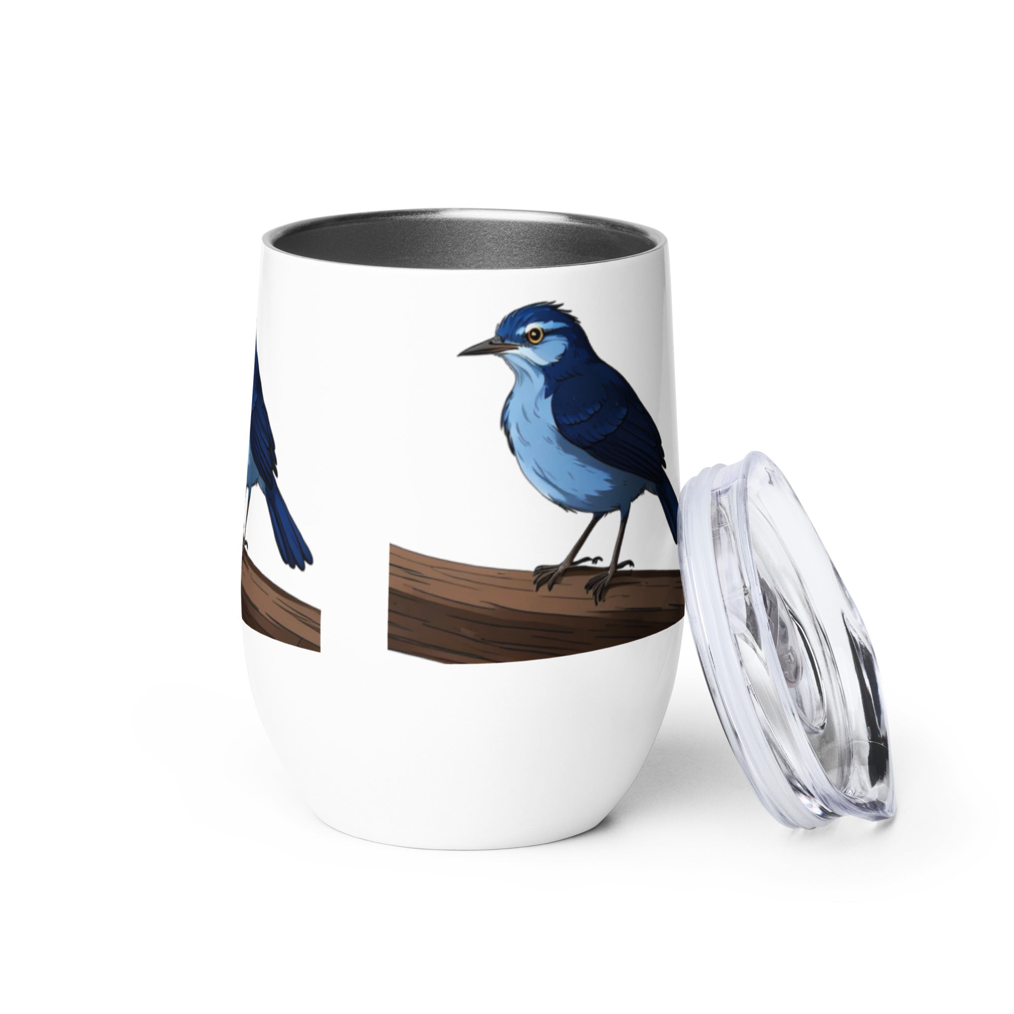 Bird Wine Tumbler for Her, Custom Insulated Cup, Personalised Wine Glass, Outdoor Drinkware, Wine Lover Gift